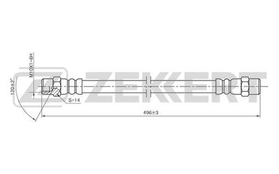 Шланг тормозной передний Zekkert BS9035