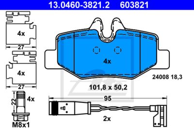 Колодки тормозные дисковые задние ATE 13046038212
