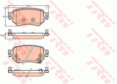 Колодки тормозные задние TRW GDB3632