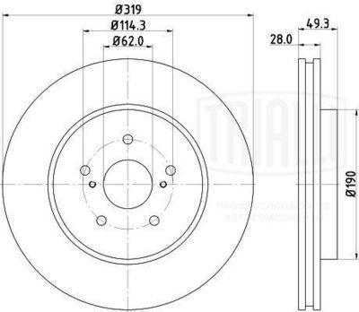 Диск тормозной передний TRIALLI DF198008