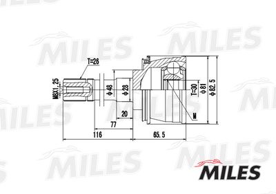 ШРУС наружный Miles GA20447