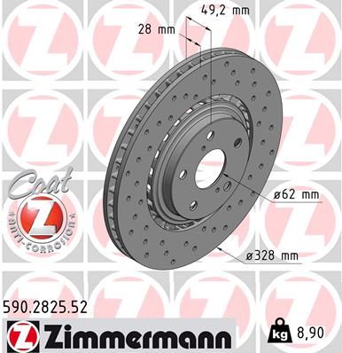 Диск тормозной ZIMMERMANN 590282552
