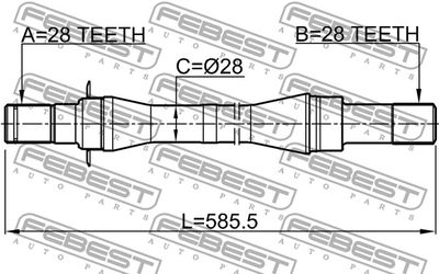 Привод правый FEBEST 2212CARATRH