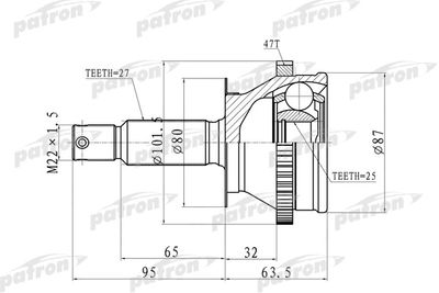 ШРУС наружный PATRON PCV8728