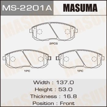 Колодки тормозные дисковые Masuma MS2201