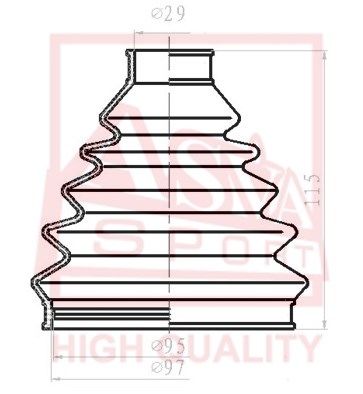 Пыльник ШРУС комплект без смазки ASVA ASBTB62