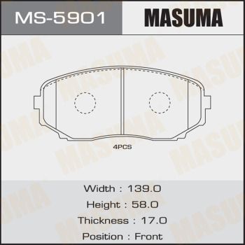 Колодки тормозные дисковые передние Masuma MS5901
