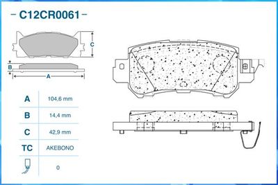 Колодки тормозные задние CWORKS C12CR0061