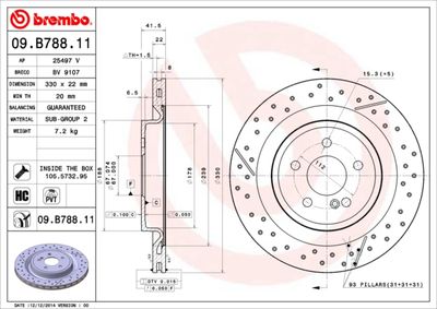 Диск тормозной BREMBO 09B78811