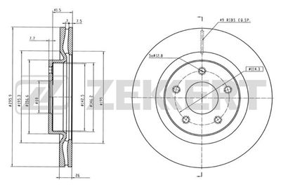 Диск тормозной передний Zekkert BS5482