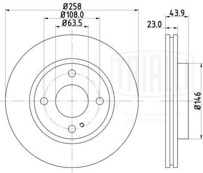 Диск тормозной передний TRIALLI DF106110