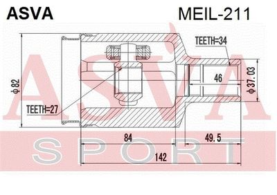 ШРУС внутренний левый ASVA MEIL211