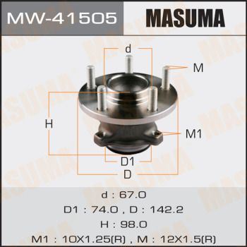 Комплект подшипника ступицы задней в сборе со ступицей Masuma MW41505