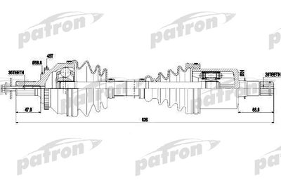 Полуось передняя левая PATRON PDS0420