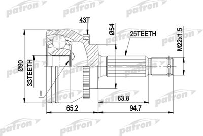 ШРУС наружный комплект PATRON PCV5052