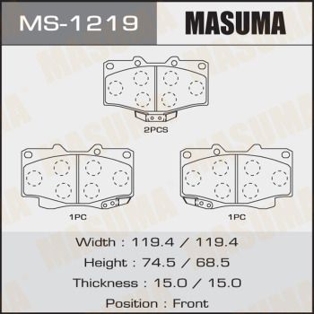 Колодки тормозные передние Masuma MS1219