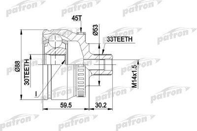 ШРУС наружный комплект PATRON PCV1375