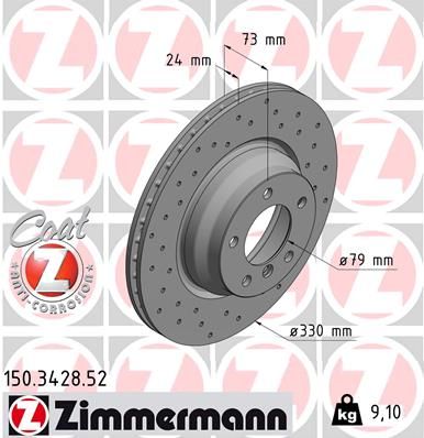 Диск тормозной ZIMMERMANN 150342852