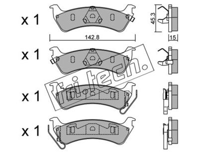 Комплект колодок для дискового тормоза TRUSTING 5430
