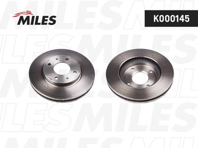 Диск тормозной передний вентилируемый Miles K000145