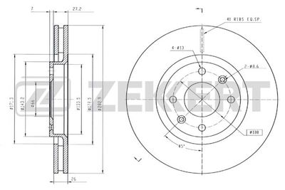 Диск тормозной передний Zekkert BS5024