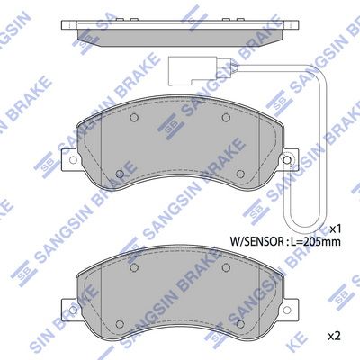 Колодки тормозные дисковые SANGSIN SP1675