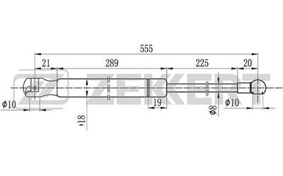 Пружина газовая багажника Zekkert GF1109