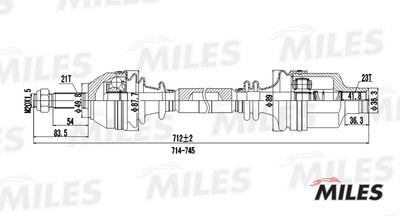 Привод в сборе правый Miles GC02106
