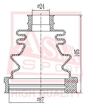 Пыльник ШРУС комплект без смазки ASVA ASBTINLAC1