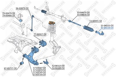Наконечник рулевой правый STELLOX 5104534SX
