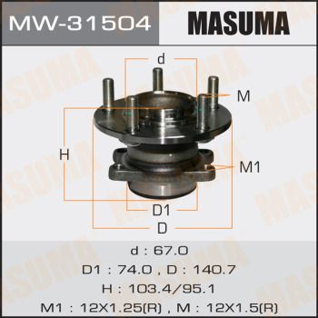 Ступица колеса с интегрированным подшипником Masuma MW31504
