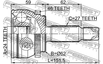 ШРУС наружный FEBEST 1210CRE20A46