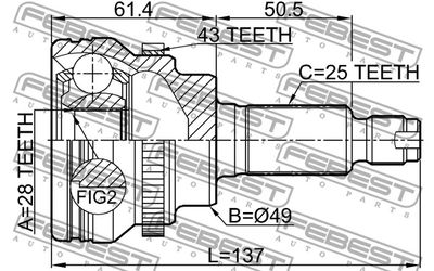 ШРУС наружный FEBEST 0710IGNA43