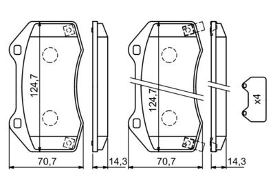 Комплект колодок для дискового тормоза BOSCH 0986494718