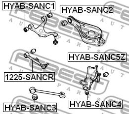 Сайлентблок цапфы задней FEBEST HYABSANC5Z