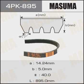 Ремень поликлиновой Masuma 4PK895