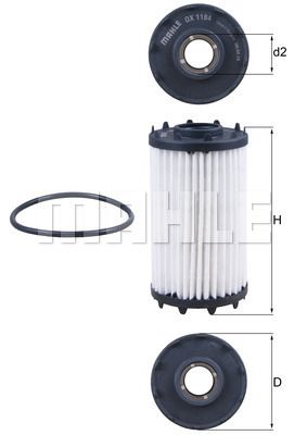 Фильтр масляный MAHLE OX1184D