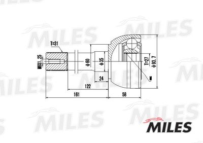 ШРУС наружный Miles GA20310