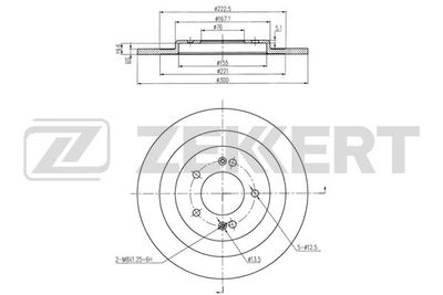 Диск тормозной задний Zekkert BS6203