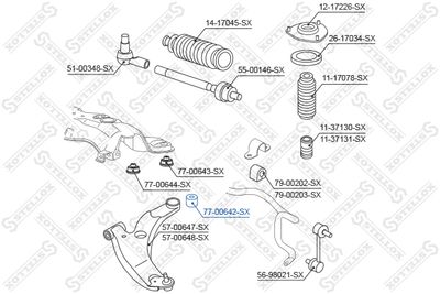 Сайлентблок рычага переднего задний STELLOX 7700642SX