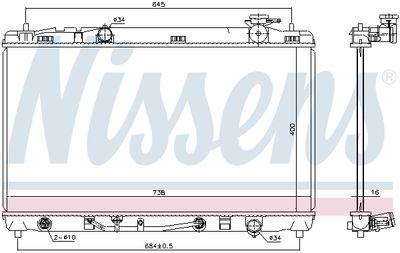 Радиатор системы охлаждения NISSENS 646844