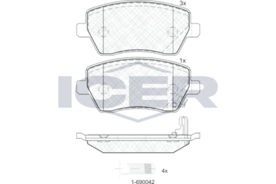 Комплект колодок для дискового тормоза Mando MPZ08