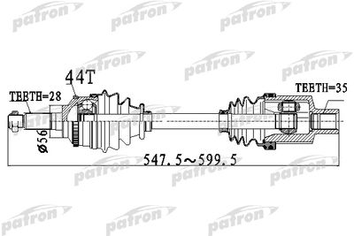 Полуось правая PATRON PDS2919