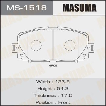 Колодки тормозные дисковые Masuma MS1518