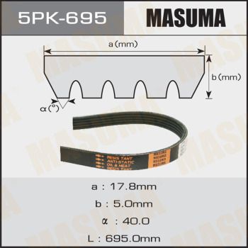 Ремень ручейковый Masuma 5PK695