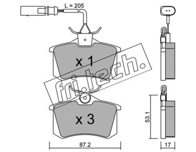 Комплект колодок для дискового тормоза TRUSTING 1023