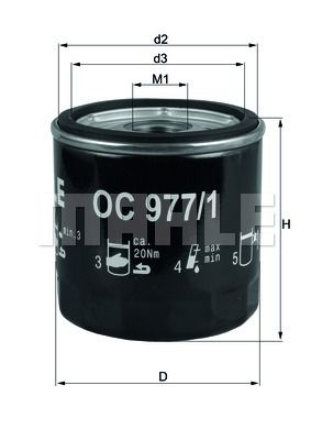 Фильтр масляный MAHLE OC9771