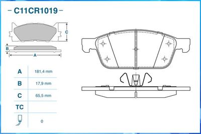 Колодки тормозные передние CWORKS C11CR1019