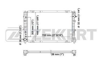 Радиатор охлаждения двигателя Zekkert MK1415