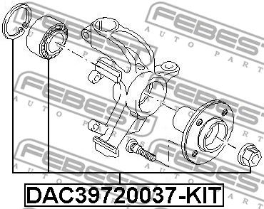 Подшипник передней ступицы комплект FEBEST DAC39720037KIT